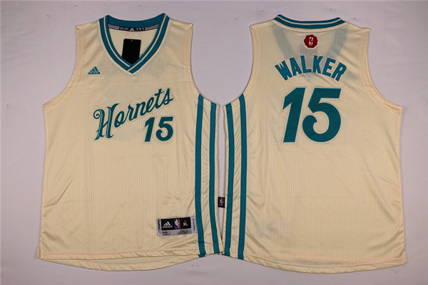 Youth Charlotte Hornets Adidas #15 Walker white NBA Jersey->->Youth Jersey